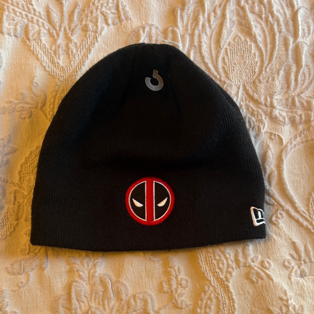 Black Beanie with Red and White Logo